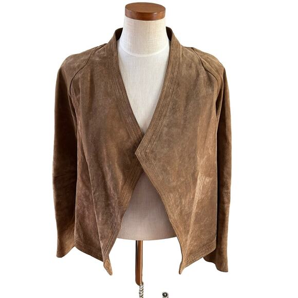 LA Made Revolve suede open front jacket light brown S - Picture 1 of 7